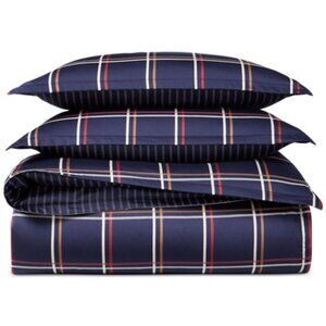 Ralph Lauren Home Collier Navy KING Reversible Duvet Cover & Shams Set.